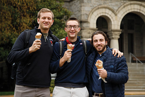 Students eating ice cream. Links to Gifts of Life Insurance