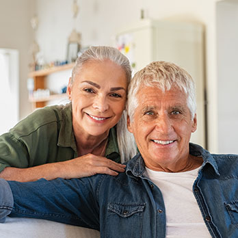 Photo of a couple smiling. Link to Life Stage Gift Planner Over Age 70 Situations.