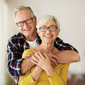 Photo of a man and woman smiling. Link to Life Stage Gift Planner Ages 60-70 Situations.